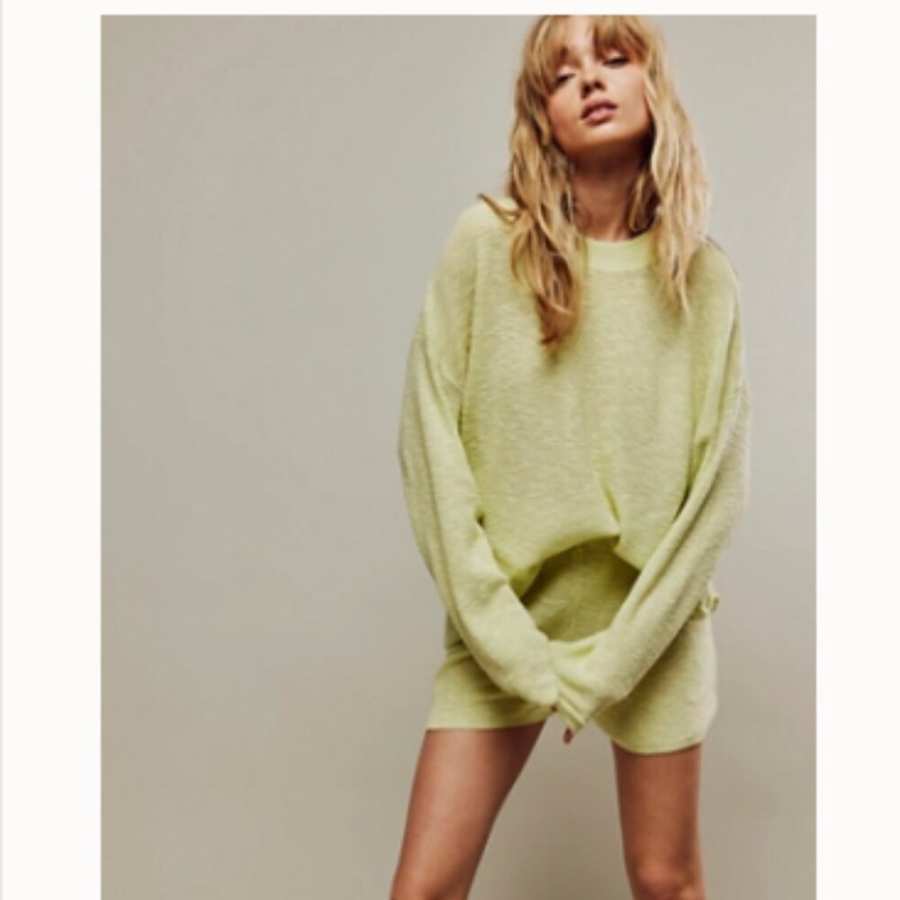Free People Malibu Solid Surf Set in Lime Glo, size XS
